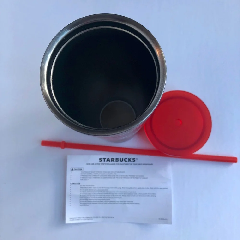 Starbucks 2020 Winter Red Poinsettia Metal Tumbler New Christmas Cold Cup Coffee